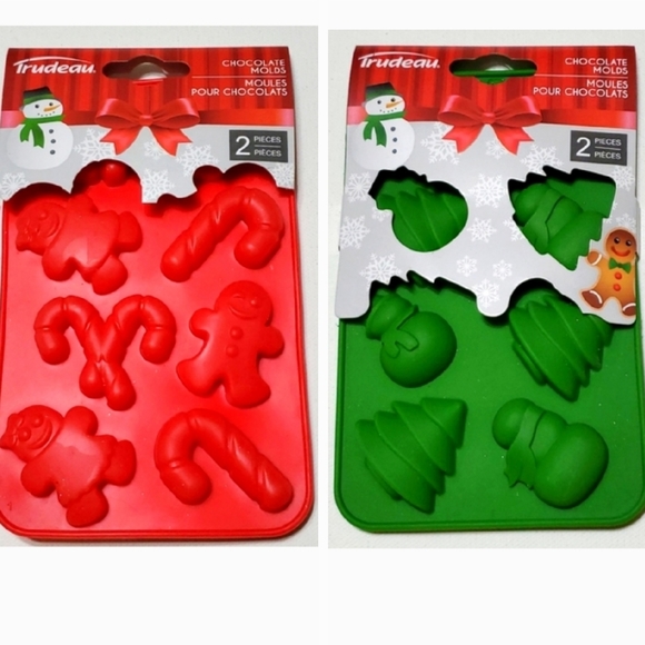 Chocolate Molds Christmas Themed By Trudeau 2 Pcs Set - Picture 2 of 14